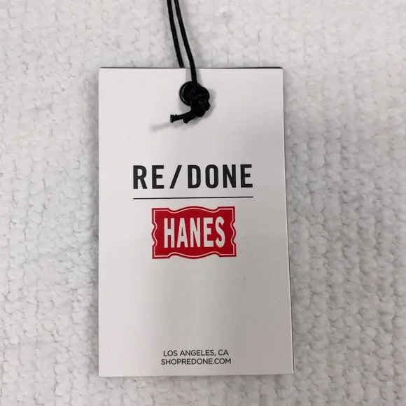 RE/DONE HANES Classic 100% Cotton Raglan Sweatshirt Pullover Top sz MEDIUM White - Picture 12 of 14
